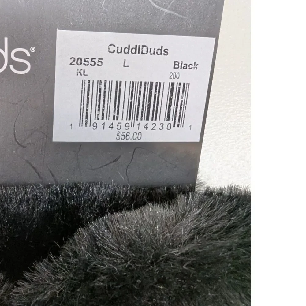 CuddlDuds Black Leather Gloves, size L